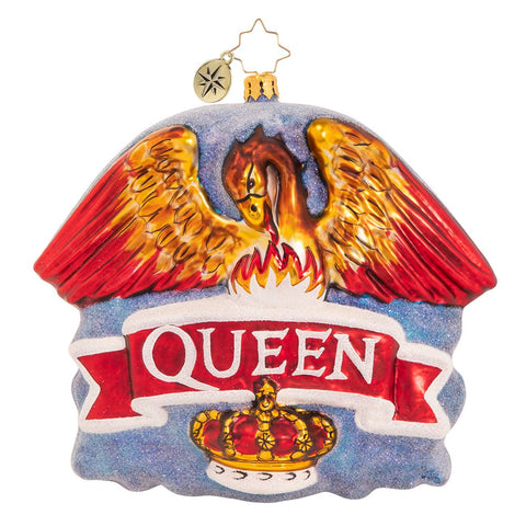Christopher Radko Queen Coat of Arms Rock Band Christmas Ornament